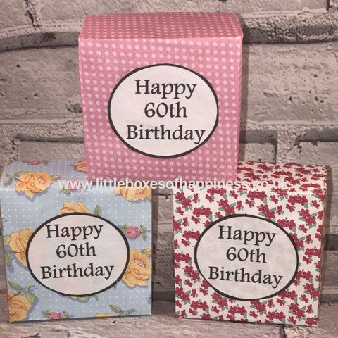 60th Birthday Box - Handmade, unique gift. Special Birthday, Coming of Age gift
