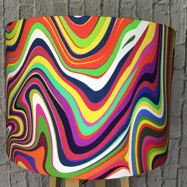 Psychedelic,retro, colourful drum lampshade/pendant shade. 20cm,30cm,40cm.