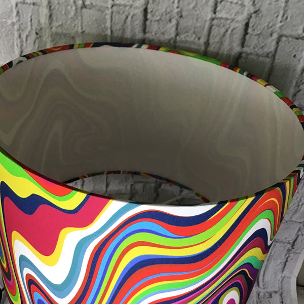 Psychedelic,retro, colourful drum lampshade/pendant shade. 20cm,30cm,40cm.