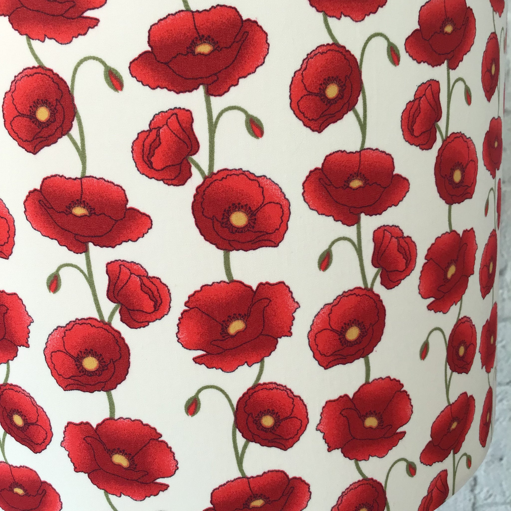 Stunning poppy design Drum lampshade/pendant shade. 20cm,30cm,40cm.