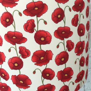 Stunning poppy design Drum lampshade/pendant shade. 20cm,30cm,40cm.
