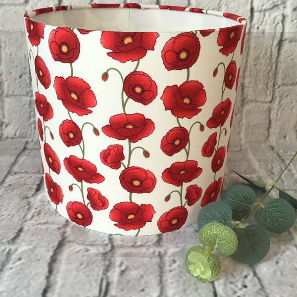 Stunning poppy design Drum lampshade/pendant shade. 20cm,30cm,40cm.