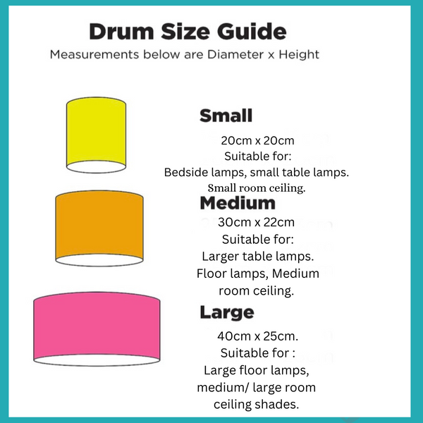 Teal Drum lampshade- Lani Ocean