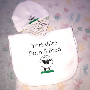 Yorkshire Born & Bred Bib and Hat gift set