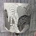 Zebra lampshade/pendant shade. 20cm , decor, Lamp.