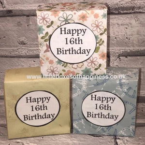 16th Birthday Box - Handmade, unique gift. Special Birthday, Coming of Age gift