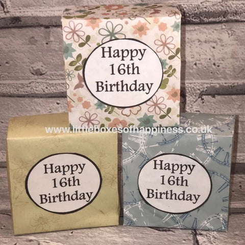 16th Birthday Box - Handmade, unique gift. Special Birthday, Coming of Age gift