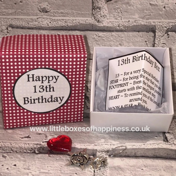 13th Birthday Box - Handmade, unique gift. Special Birthday, Coming of Age gift