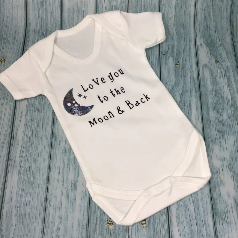 Love you to the Moon & Back baby vest, Valentine, baby gift