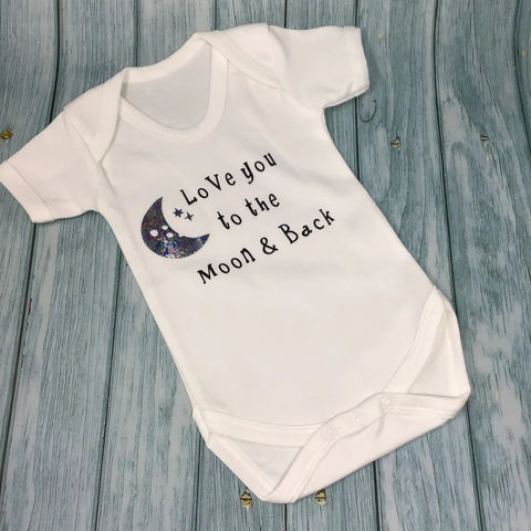 Love you to the Moon & Back baby vest, Valentine, baby gift
