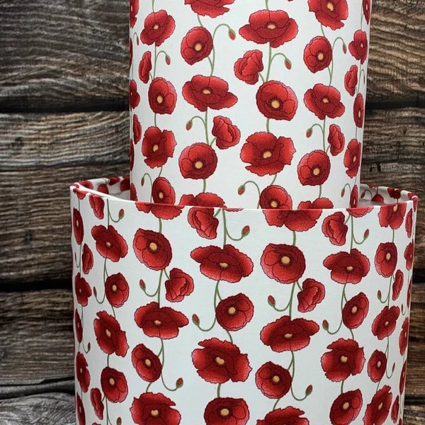 Stunning poppy design Drum lampshade/pendant shade. 20cm,30cm,40cm.