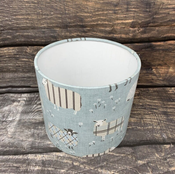 Pale teal Sheep Drum lampshade/pendant shade. 20cm,30cm,40cm.