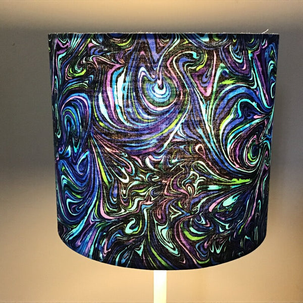 Blue swirl Drum lampshade/pendant shade. 20cm,30cm,40cm.