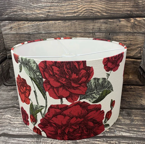 Laura Ashley, Red Roses Drum lampshade/pendant shade. 20cm,30cm,40cm.