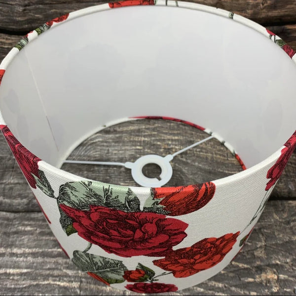 Laura Ashley, Red Roses Drum lampshade/pendant shade. 20cm,30cm,40cm.