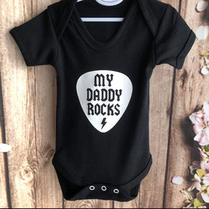 Baby Vest - My Daddy Rocks. Baby gift, Organic Cotton.
