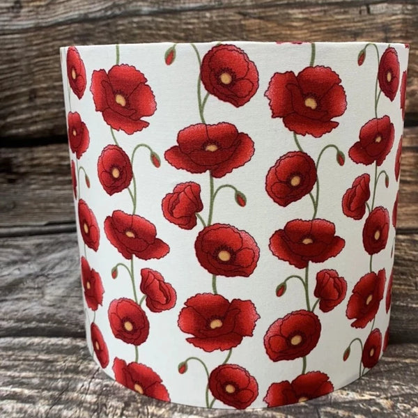 Stunning poppy design Drum lampshade/pendant shade. 20cm,30cm,40cm.