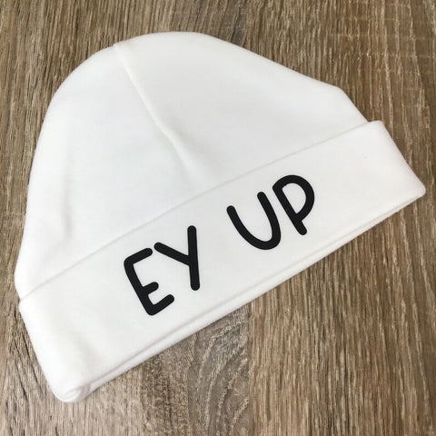 Ey up Baby Beanie hat. Baby gift, Christmas baby, Yorkshire Baby.