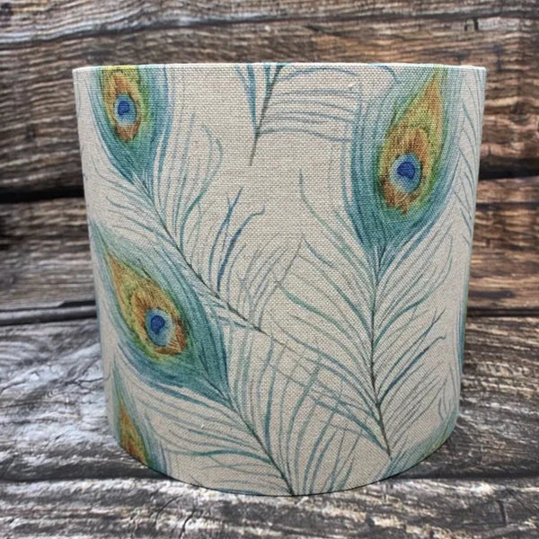 Peacock feather design Drum lampshade/pendant shade. 20cm,30cm,40cm.