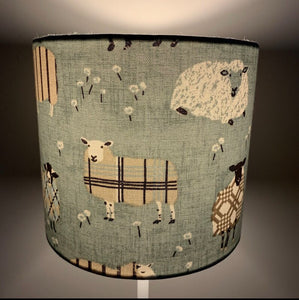 Pale teal Sheep Drum lampshade/pendant shade. 20cm,30cm,40cm.