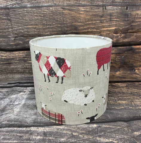 Red Sheep Drum lampshade/pendant shade. 20cm