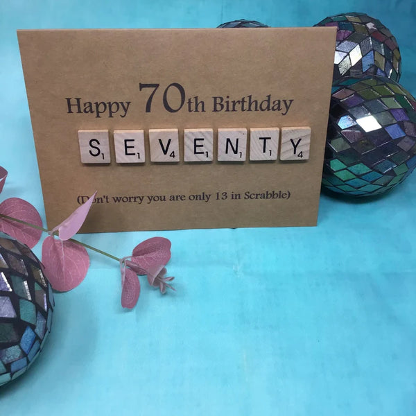 70th Scrabble Birthday Card