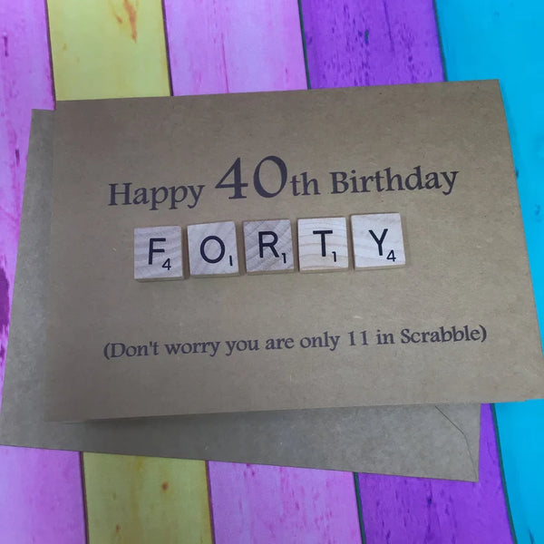 40th Scrabble Birthday Card