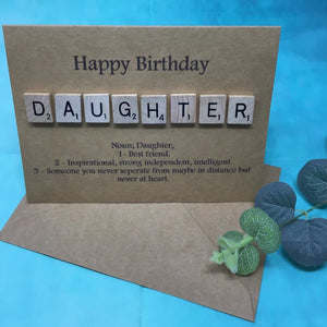 Daughter Scrabble Birthday Card