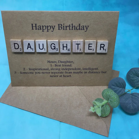 Daughter Scrabble Birthday Card