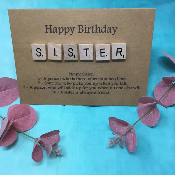 Sister Scrabble Birthday Card