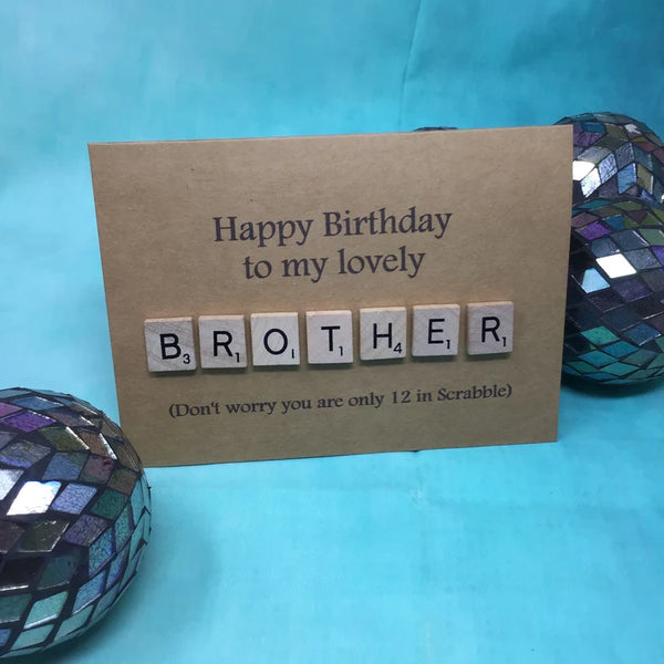 Brother Scrabble Birthday Card