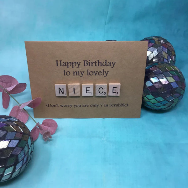 Niece Scrabble Birthday Card