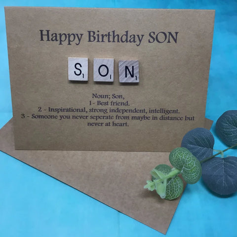Son Scrabble Birthday Card