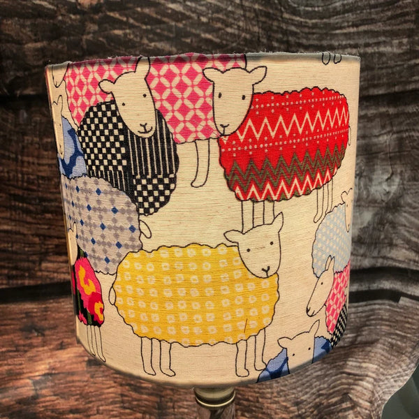 Patterned Sheep Drum lampshade/pendant shade. 20cm