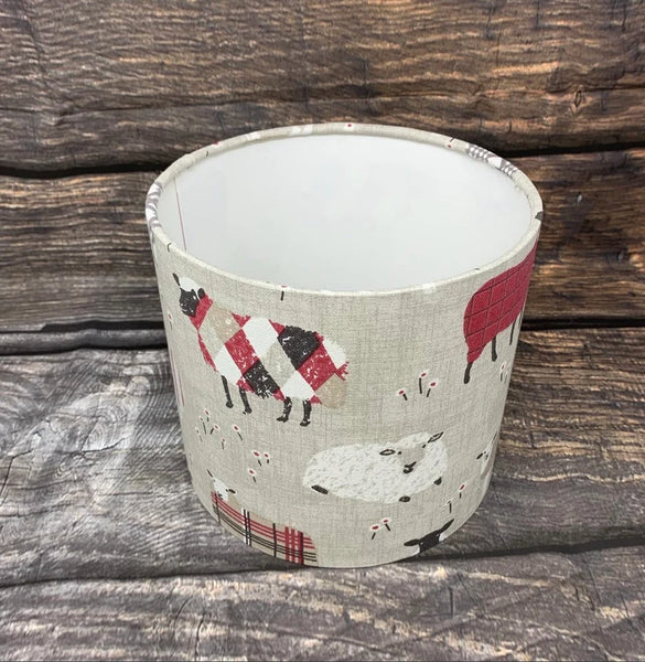 Red Sheep Drum lampshade/pendant shade. 20cm