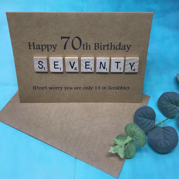70th Scrabble Birthday Card