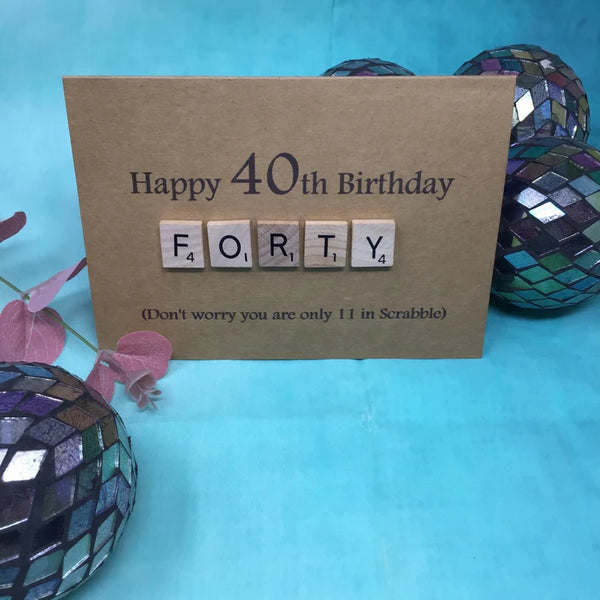 40th Scrabble Birthday Card