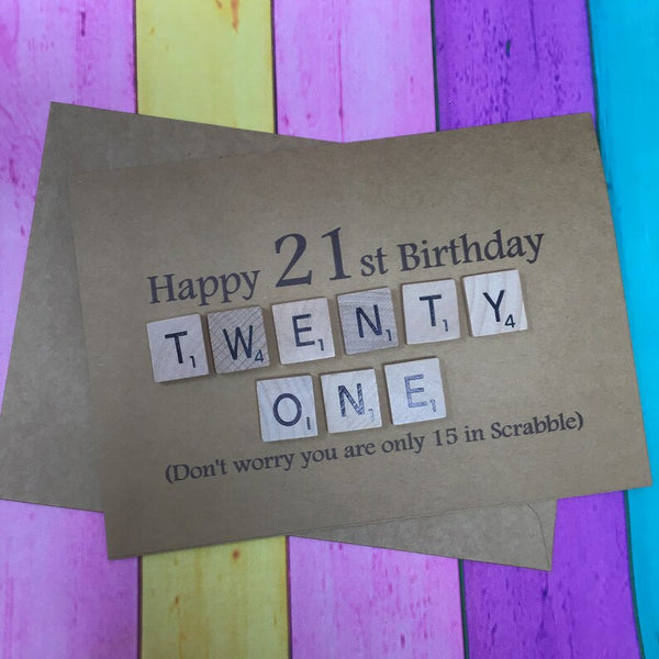 21st Scrabble Birthday Card