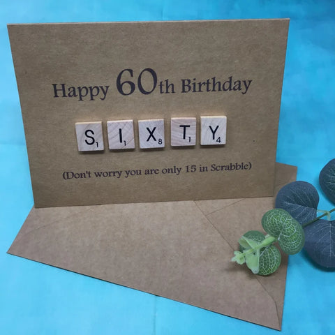 60th Scrabble Birthday Card