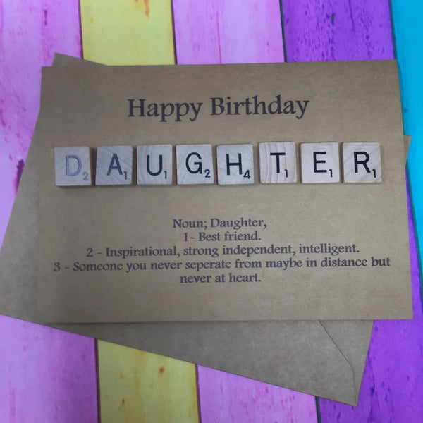 Daughter Scrabble Birthday Card