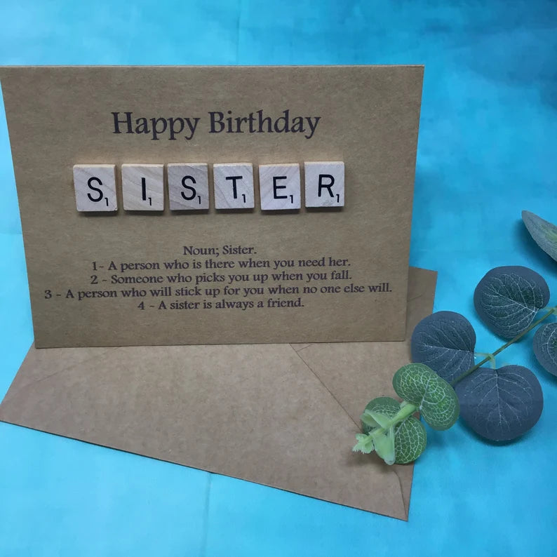 Sister Scrabble Birthday Card