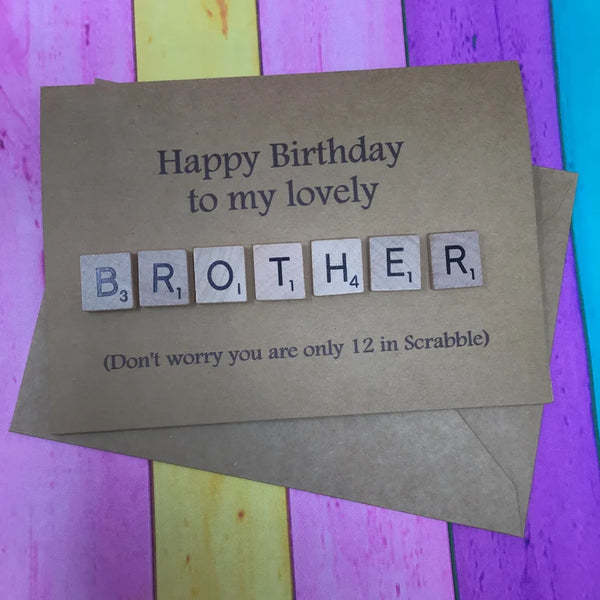Brother Scrabble Birthday Card