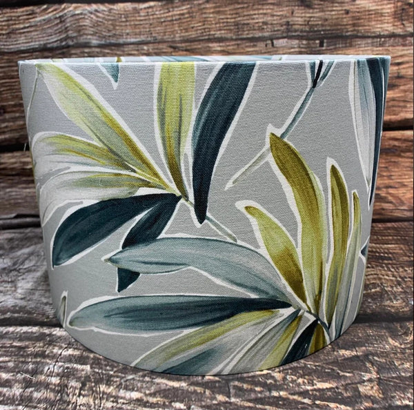Waikiki 20cm Drum lampshade/pendant shade. Teal,grey, home decor,