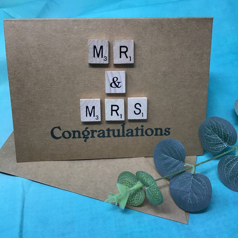 Mr & Mrs - Scrabble Card, special card, wedding, special card