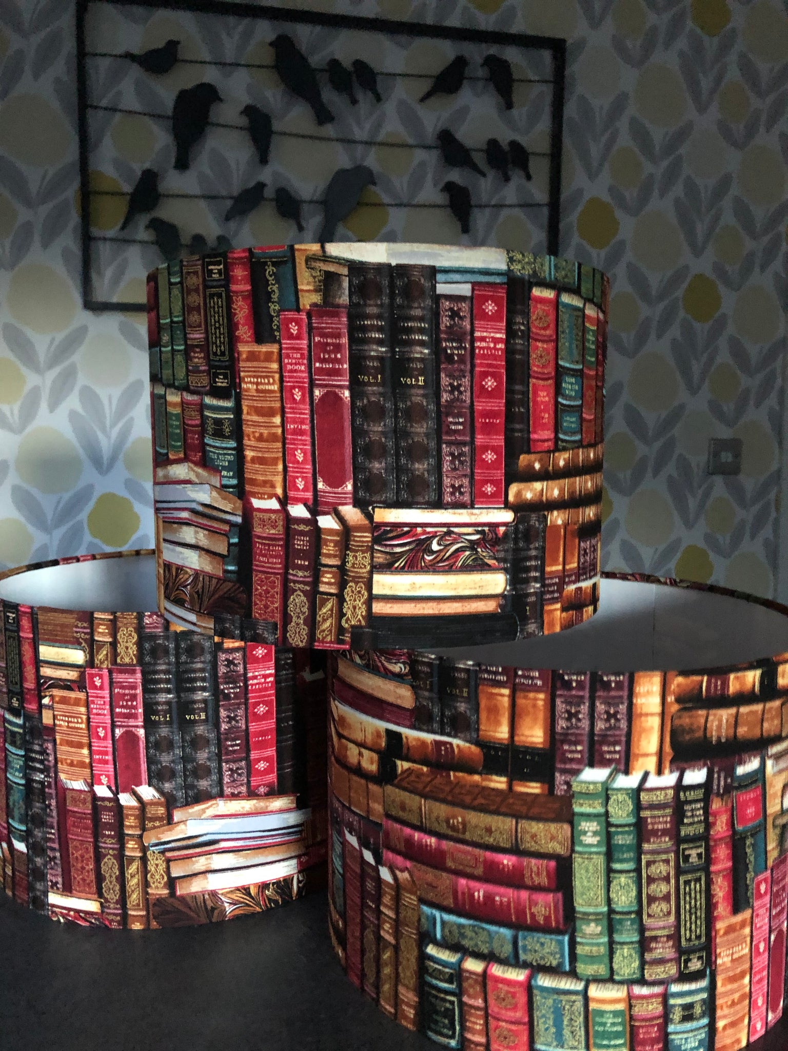 Red Books, books Drum lampshade
