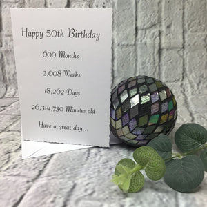 50th Birthday card, Precious time.